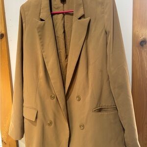 Rachel Zoe Camel Double-Breasted Blazer